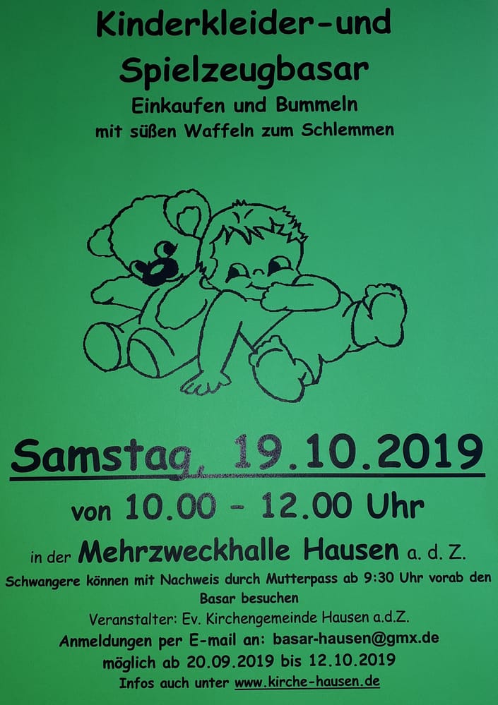 Kinderkleiderbasar Hausen a.d.Z. Kinder Kleider Basar 2019